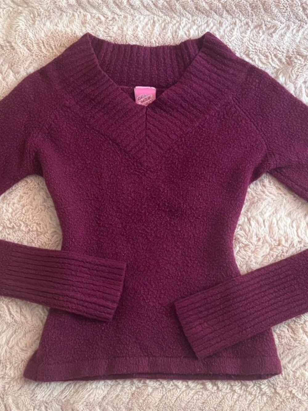 Women's Burgundy and Purple Jumper